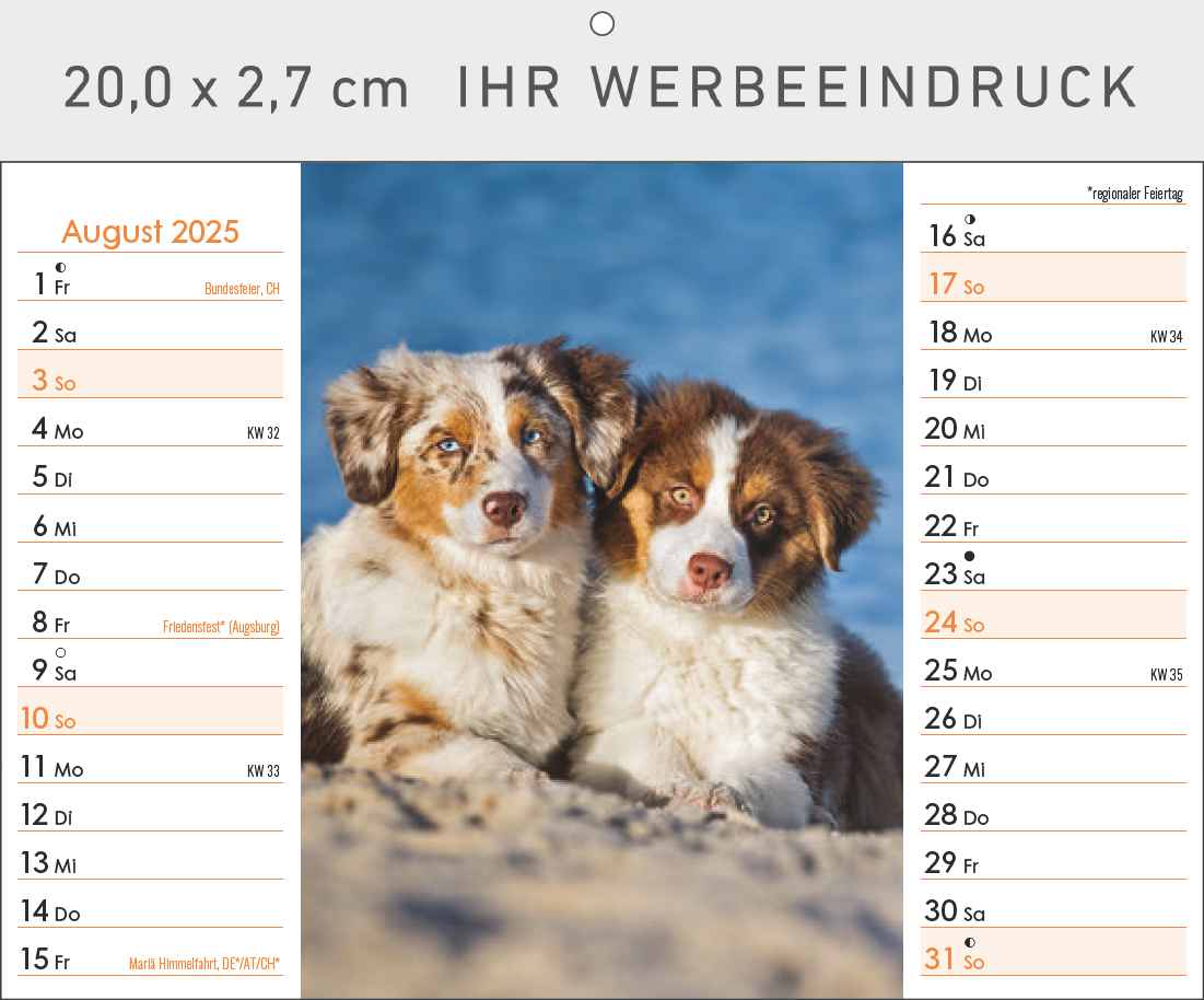 Hunde
mit Tischaufstellfunktion